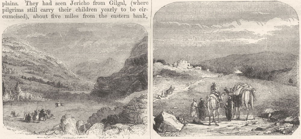 ISRAEL. Jerusalem. Mounts Ebal & Gerizim; Nain 1870 old antique print picture